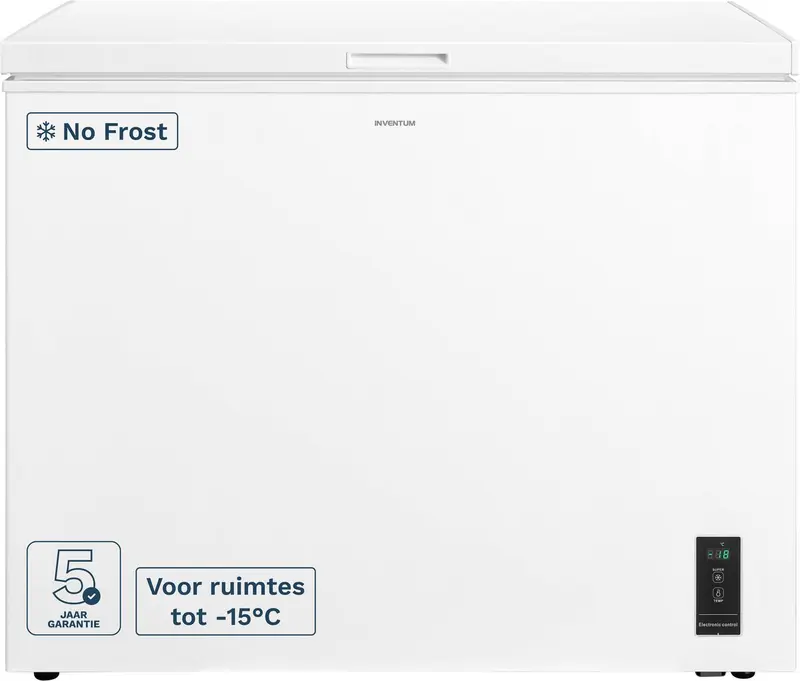 Inventum VK980W No Frost vrieskist - 233 liter - 98,6 cm breed - Supervriezen - Geschikt voor garage tot -15°C - Digitale thermostaat - 1 opbergkorf - Diepvrieskist - Wit