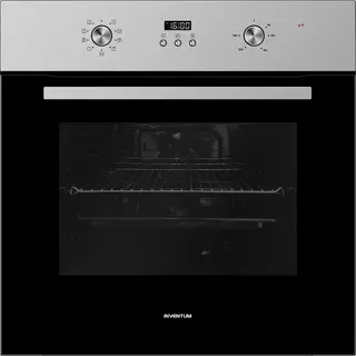 Inventum IOH6070RK Inbouwoven - 65L - Hetelucht & Grill - 60cm - 50-250°C - 8 standen - Zwart/RVS