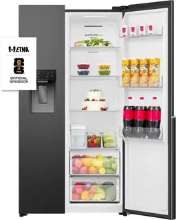 ETNA AKV5178IZWA - Amerikaanse koelkast - No-Frost - 178 cm hoog - 528 liter - Energielabel E - Invriesvermogen 10 kg/24u - Geluidsniveau 40 dB - LED Display - IJs- en waterdispenser - SuperCool - FastFreeze - Deuralarm - Multi Airflow - EnergySaving