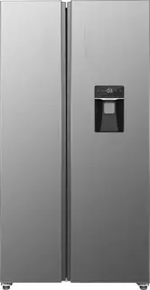 Exquisit SBS146-WS-040ES - Amerikaanse koelkast - Waterdispenser - Display - 5 Jaar Garantie - No Frost - 439 liter - Zilver