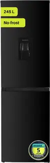 Exquisit KGC245-80-NF-W-040DB - Koel-vriescombinatie - Waterdispenser - 5 Jaar Garantie - 245 Liter - No-Frost - D label- Zwart