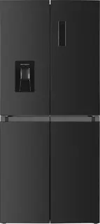 Frilec BONNMD460-WS-150-041CDI - Amerikaanse koelkast - 4 deuren - Energiezuinig C - Snelvries functie - Waterdispenser - 5 Jaar Garantie - Donker Inox