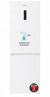 Frilec BONN380-NFD-040CW - Koelvriescombinatie - C label - Geschikt voor in de schuur - 35dB - 5 Jaar Garantie - Wit - koelvriescombinatie vrijstaand - koelvriescombinatie no frost