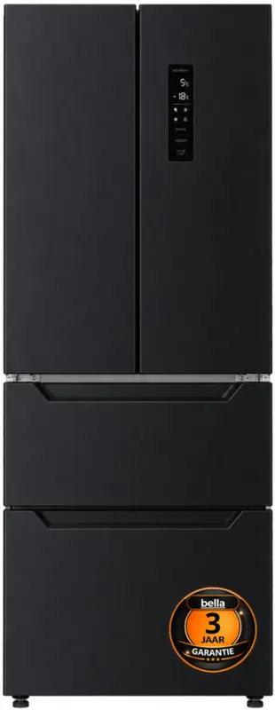 Bella BFS435.1DIE - French Door koelkast - Amerikaanse Koelkast - No Frost – energielabel E - Dark Inox - 3 jaar garantie - Koelvriescombinatie