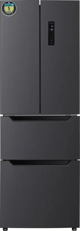 Exquisit FD436-040DGD French Door – 320 L – Koel-vriescombinatie – 39 dB – 63,5 cm breed – Metal Dark Grey