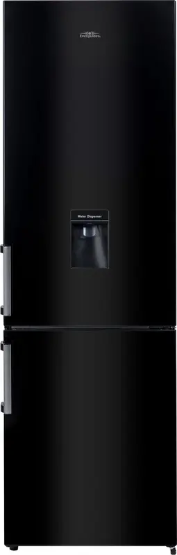 Everglades EVUD4049 - Koel- Vriescombinatie - Zwart Waterdispenser - E klasse - 268 Liter - 5 Jaar Garantie
