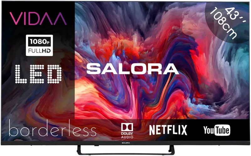 Salora FOD43FV - Smart tv 43 inch - Smart TV - Full HD - VIDAA - 43 inch smart tv - 2025