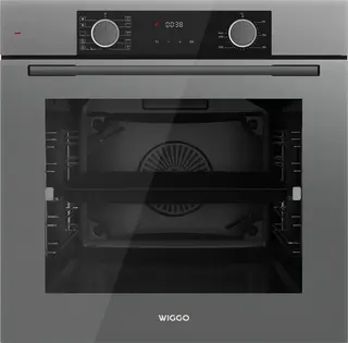 Wiggo WO-BFA610(G) - Inbouw heteluchtoven - 73L - Airfryer functie - Hetelucht - Soft Close deur - Telescooprails - Energieklasse A - Grijs - 5 jaar garantie
