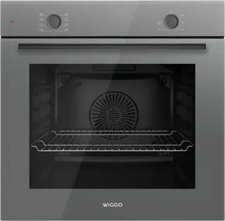 Wiggo WO-B608(G) - Inbouw heteluchtoven - 68L - Hetelucht functie - Soft Close deur - Energieklasse A - Grijs - 5 jaar garantie