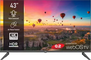 Q.2 | 43 inch TV | 4K UHD 3840x2160 | Smart TV | HDR | Randloos ontwerp | WiFi, Bluetooth | WebOS