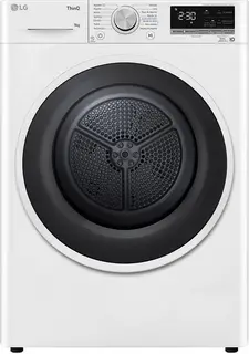 LG RH90V5AV6N, Vrijstaand, Voorlader, Warmtepomp, Wit, Knoppen, Touch, Rechts